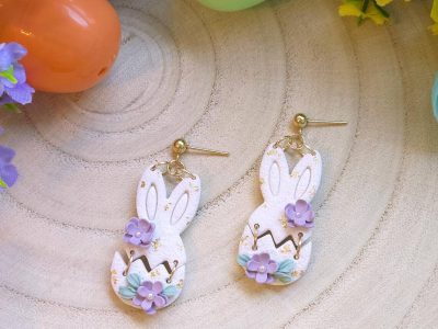 Easter laser engraving metal earring