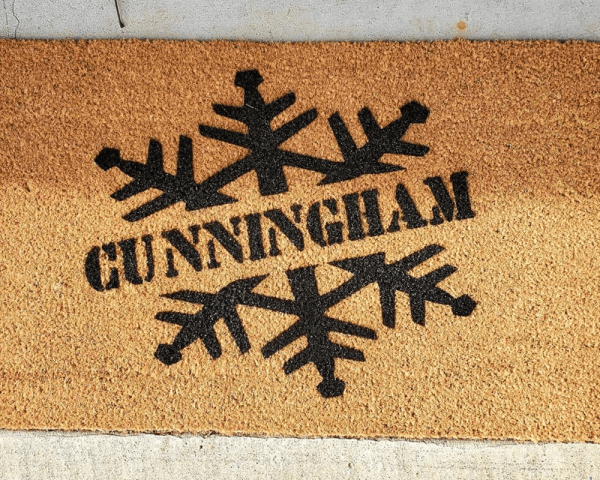 Laser Engraving Snowflake Doormat