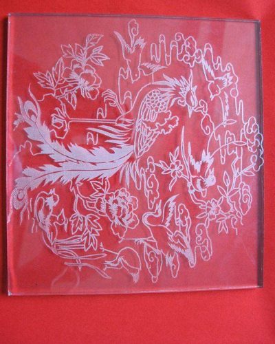 Laser engraving glass photo sample