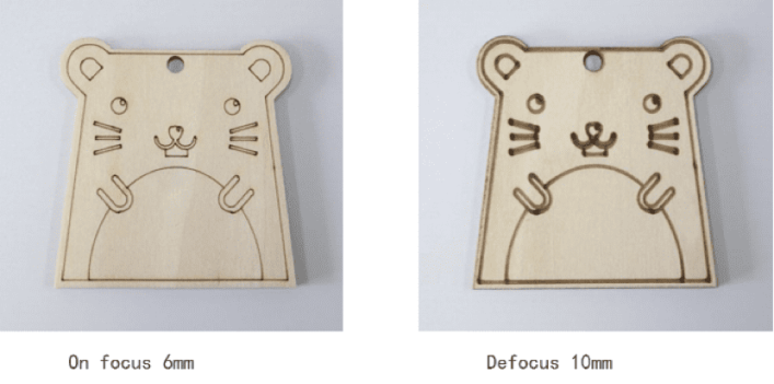 Laser engraving with adjusted focal length