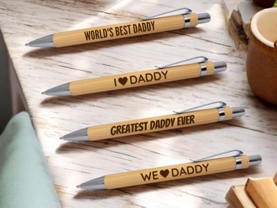 laser engraved fathers day pen tie