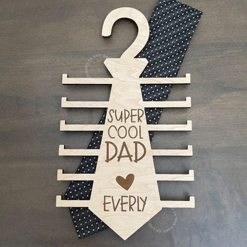 laser engraved fathers day tie rack
