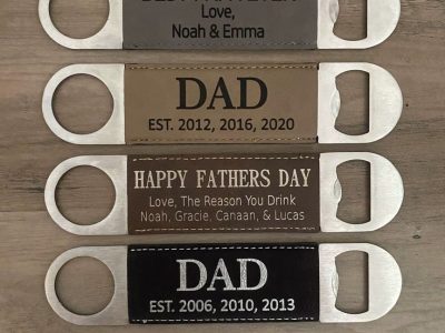 laser marked fathers day bottle opener