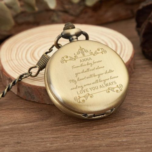 laser marked fathers day pocket watch