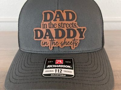 laser marked lethear hat patch