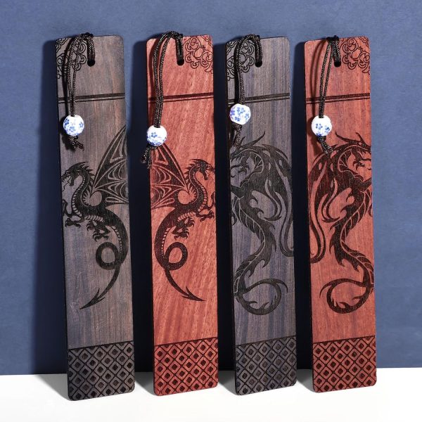 Laser engraved leather bookmark