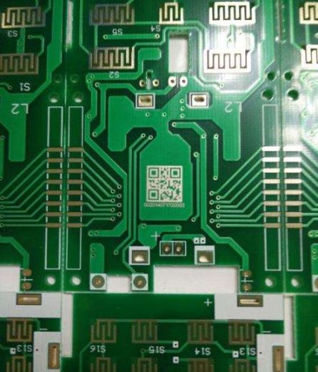 PCB barcode and Data Matrix laser marking sample