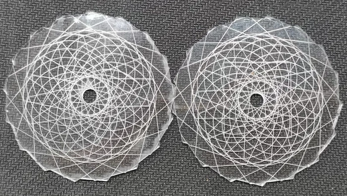 Comparison of acrylic engraving without surface protection and with a thin soap layer