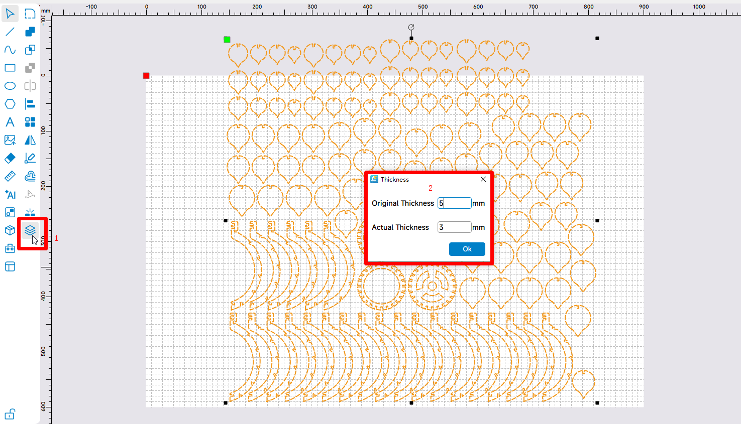 Use Thickness-Based Scaling in LaserMaker