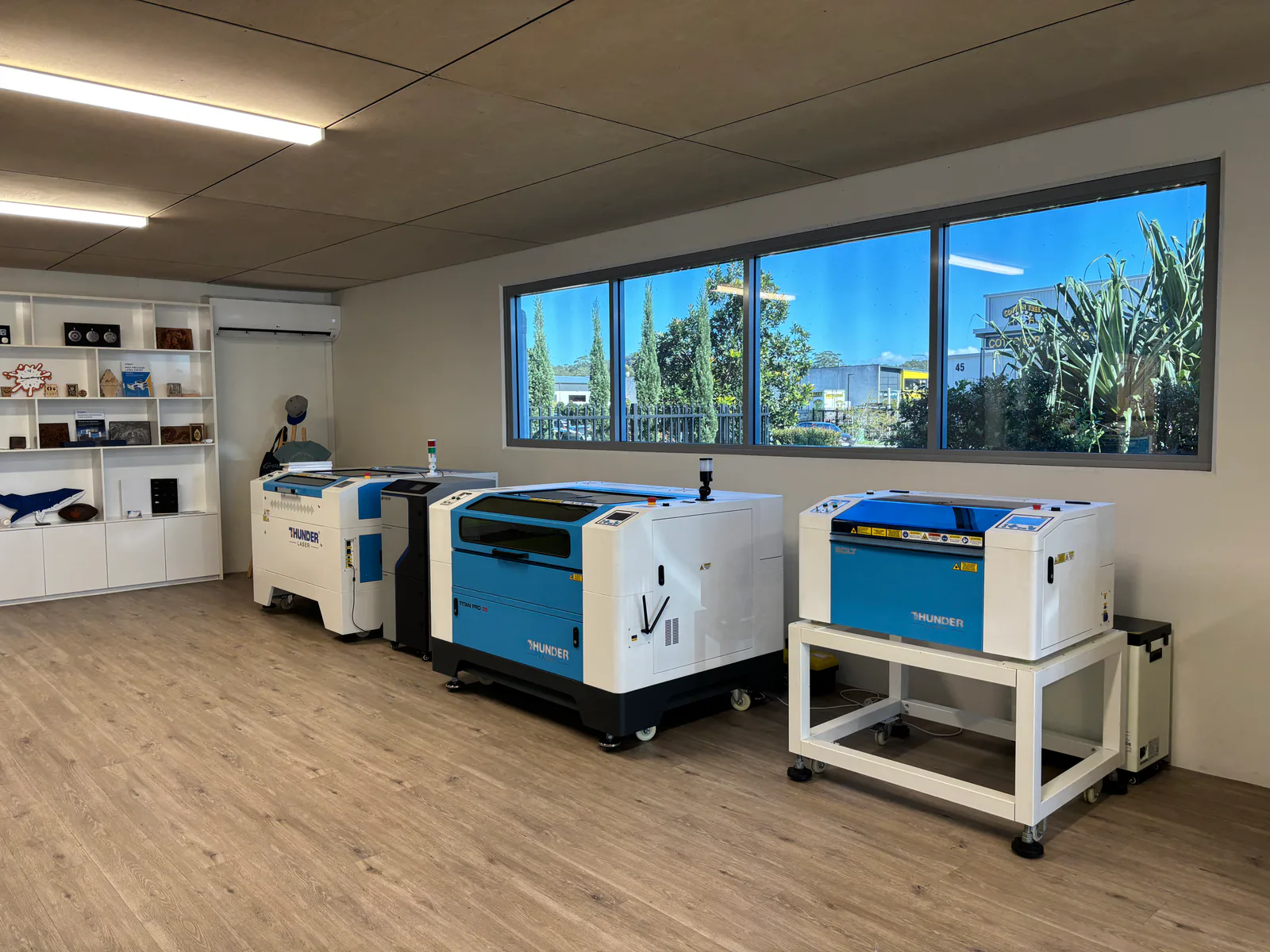 Thunder Laser machines in the Thunder Laser Australia showroom