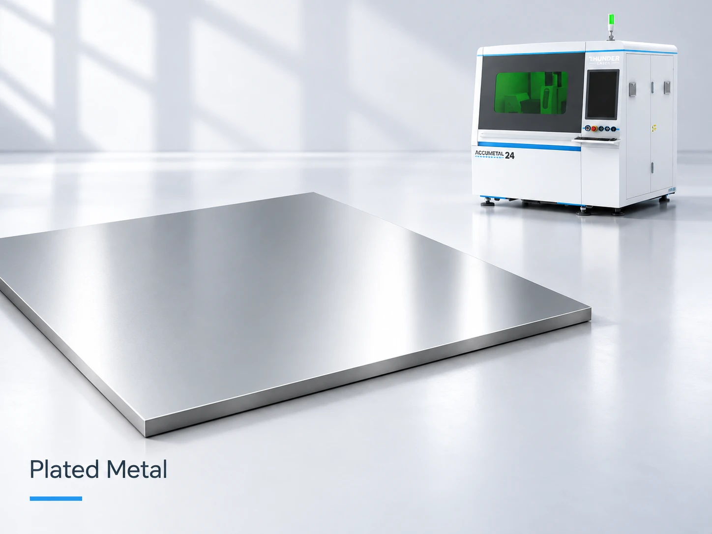 Plated metal cut with a fiber laser cutting machine