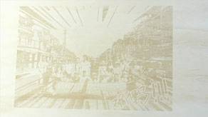 Faint laser printing of an old town