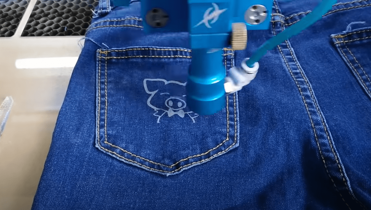 laser engraving jeans
