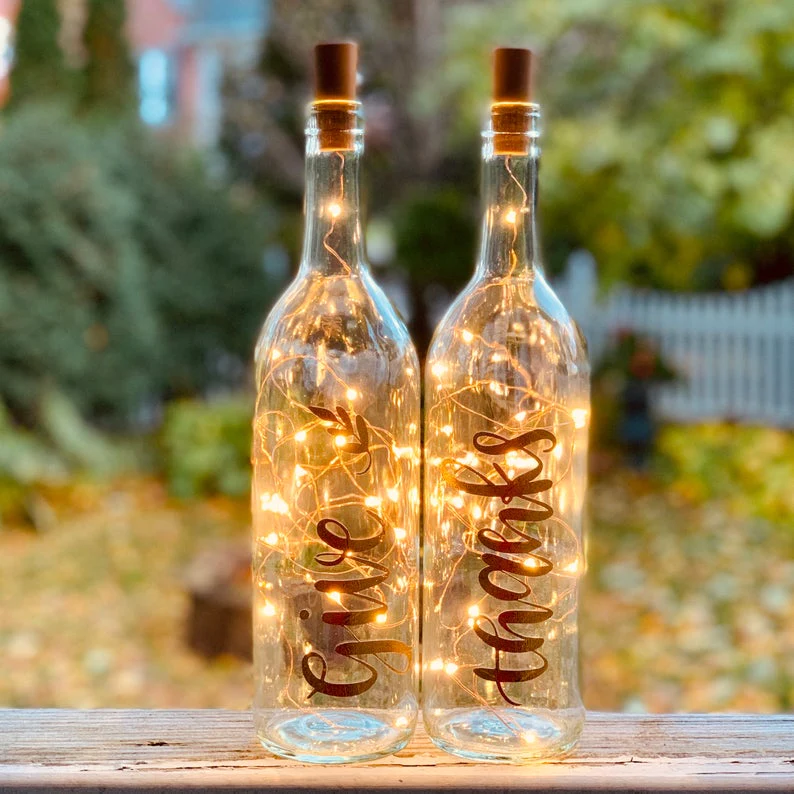 bottle lights with cork laser