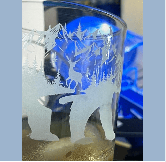 etched glass tumblers