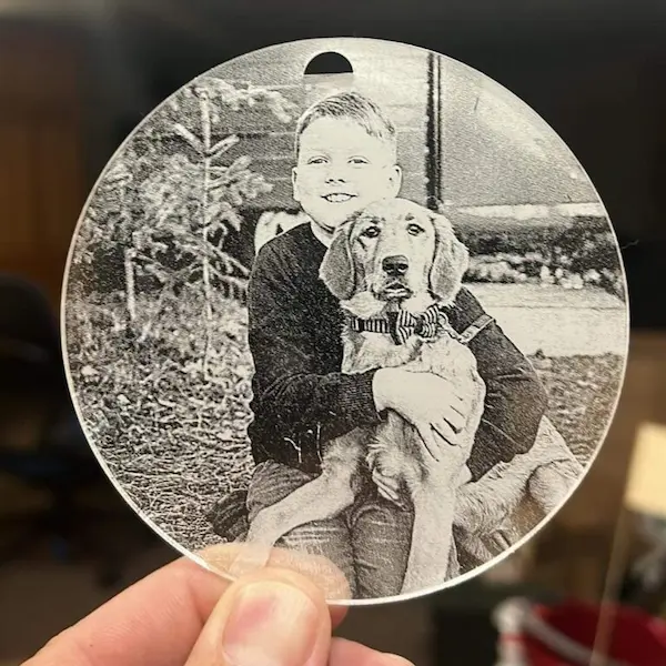 laser engraving acrylic photo