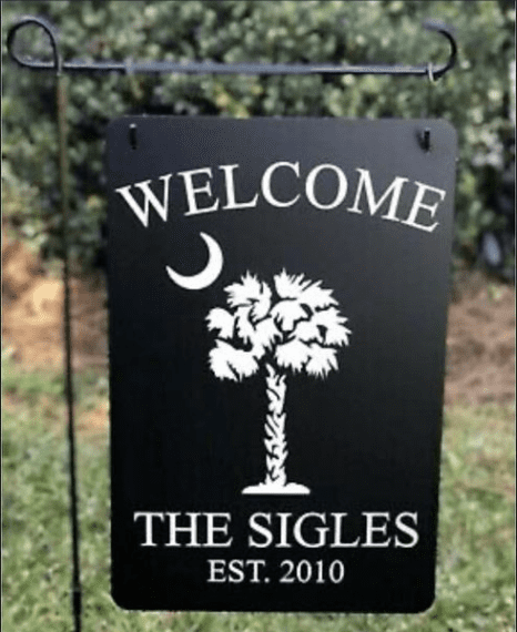 engravable aluminum garden flags
