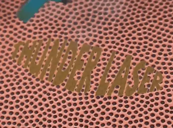 A laser engraved football