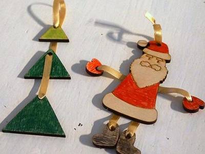laser cut ornaments file santa claus