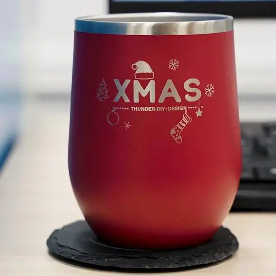 laser engraving christmas thermal cup cover