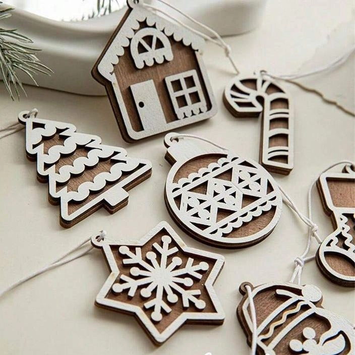 christmas laser engraving ideas hanging ornament