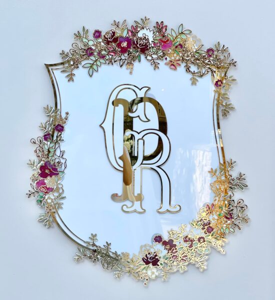 a laser cut acrylic sign