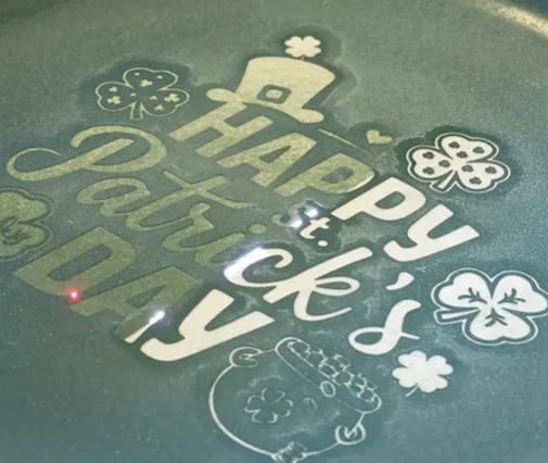 laser marking StPatricks Day plates