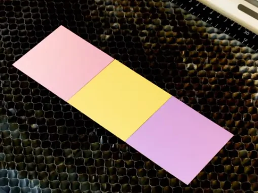 colorful paper on laser honeycomb bed
