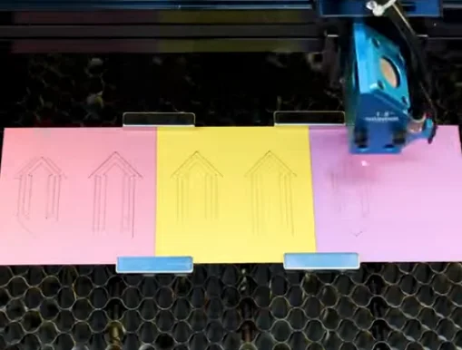 laser cutting colorful paper bookmarks