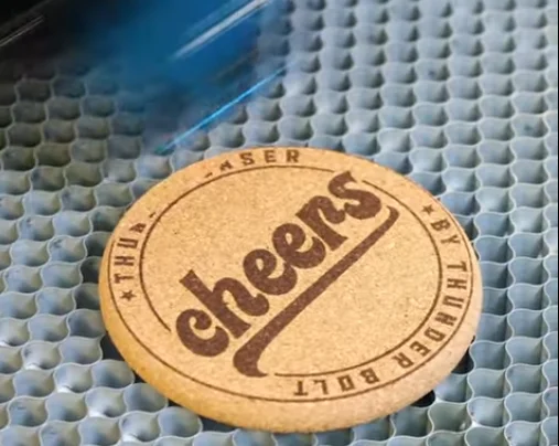 laser engraving cork coaster