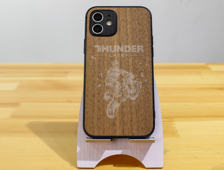 Laser engraved phone case wood