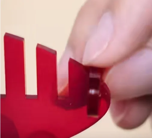 assemble the 3D red acrylic heart