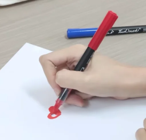 drawing on white acrylic