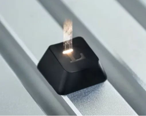 laser marking coated ABS keycap