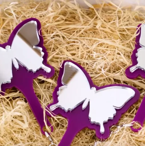 acrylic butterfly portable mirror show