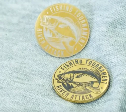 brass fishing souvenir pins