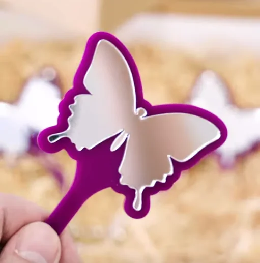 laser cutting acrylic butterfly portable mirror