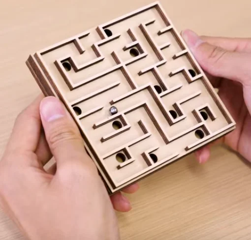 laser cutting ball in maze toy done