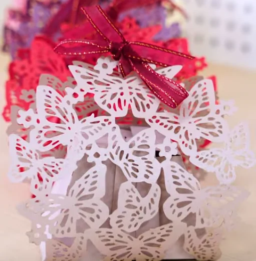 laser cutting butterfly candy box done
