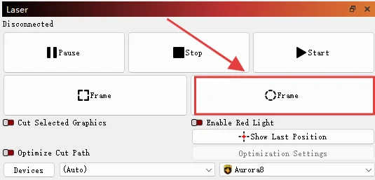 laser marker framing setting for round design