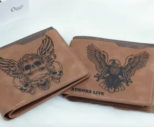 laser marking leather wallet done
