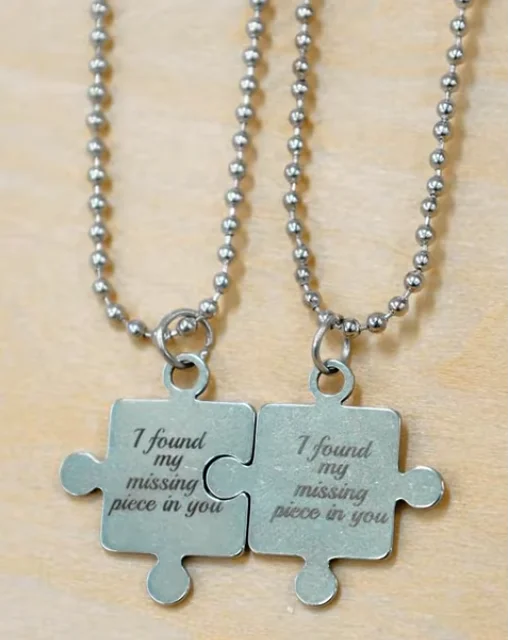 laser marking puzzle necklaces done the other side