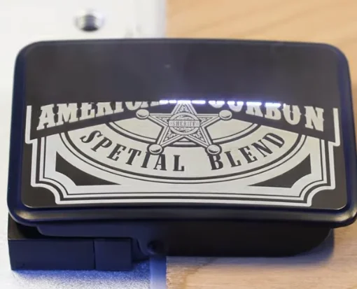 laser marking western style belt buckle