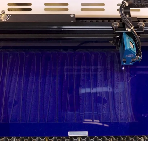 Laser cutting the acrylic