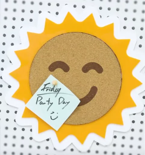 laser cutting corky sun memo board