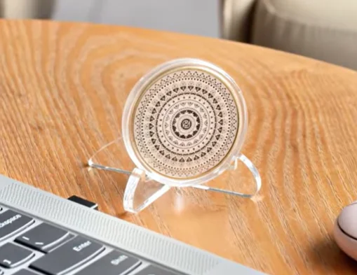 laser marking mandala coin show