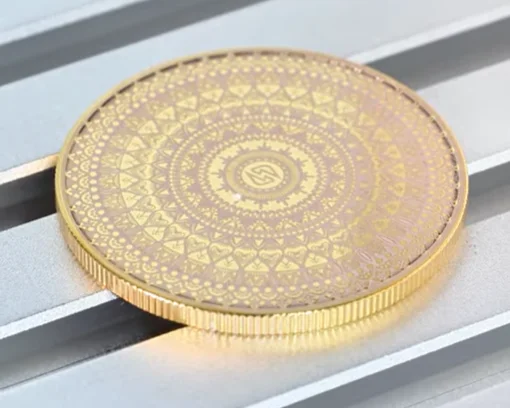 laser marking mandala coin