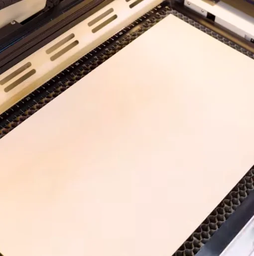 plywood on laser bed