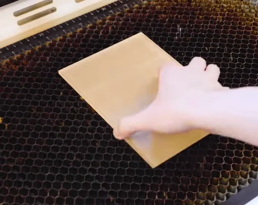 put acrylic on laser bed