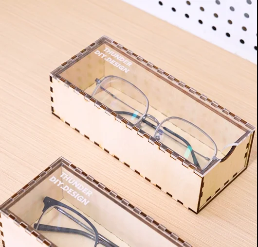 A laser cut glasses case